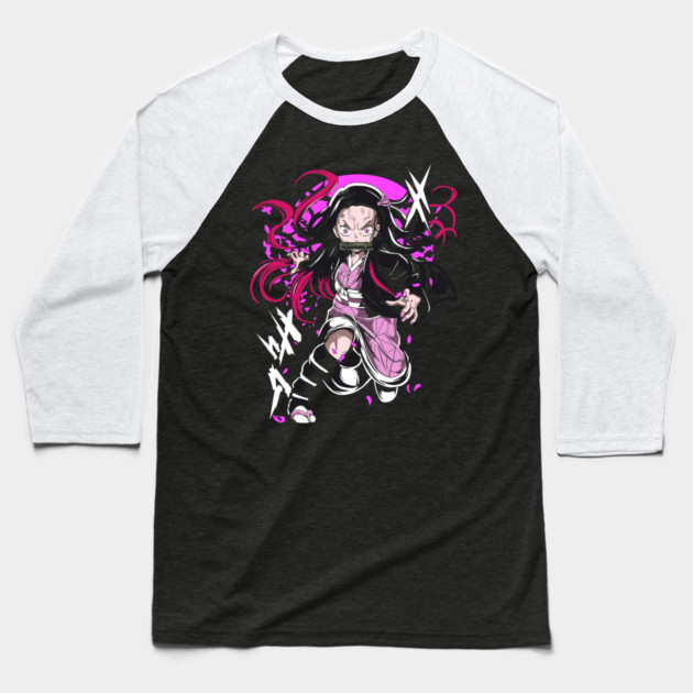 Kamado Nezuko - Kimetsu no Yaiba Baseball T-Shirt by Otaku Vibes