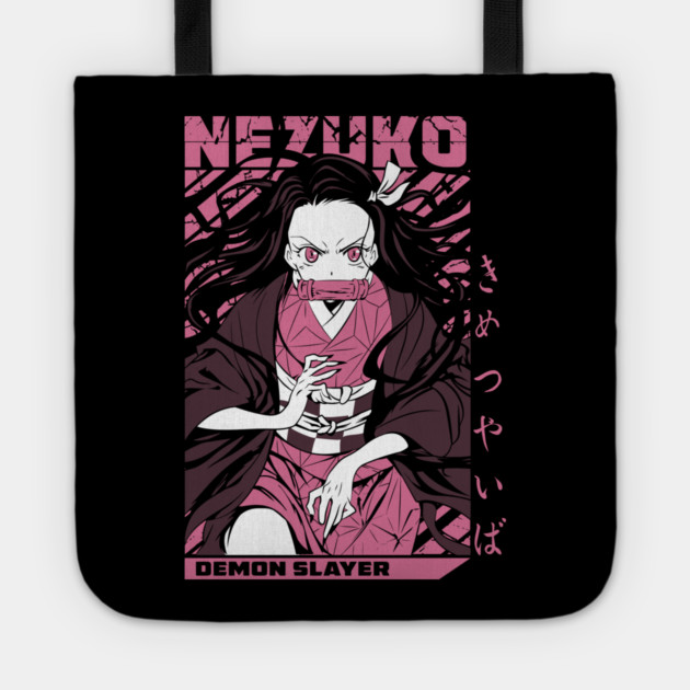 Demon Slayer Nezuko Kamado Flame Aura Tote by Otaku Vibes
