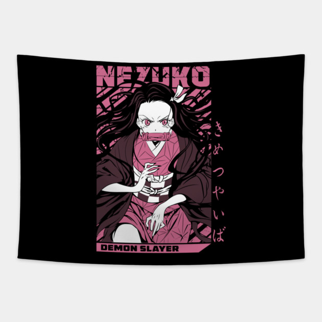 Demon Slayer Nezuko Kamado Flame Aura Tapestry by Otaku Vibes