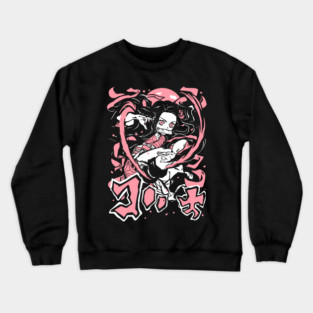 Demon Slayer - Nezuko in Action Cool Design Crewneck Sweatshirt