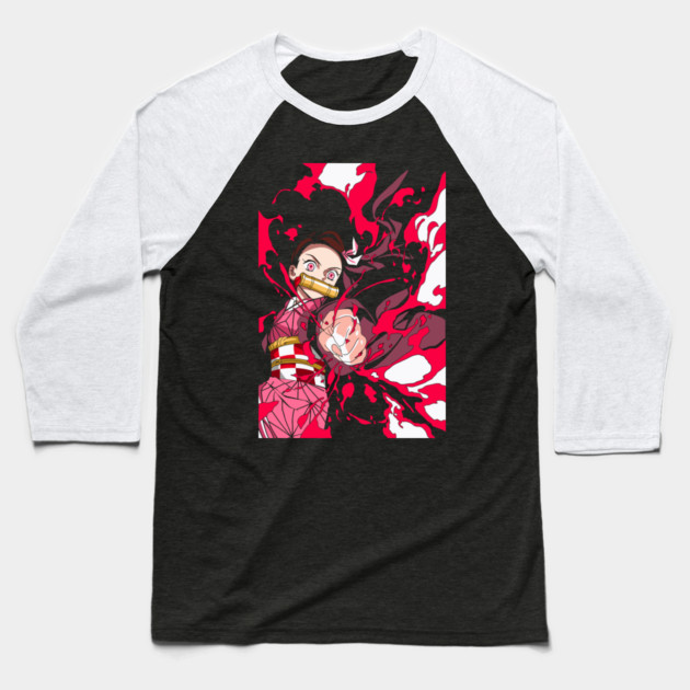 Demon Slayer Nezuko Demon Power Baseball T-Shirt by Otaku Vibes