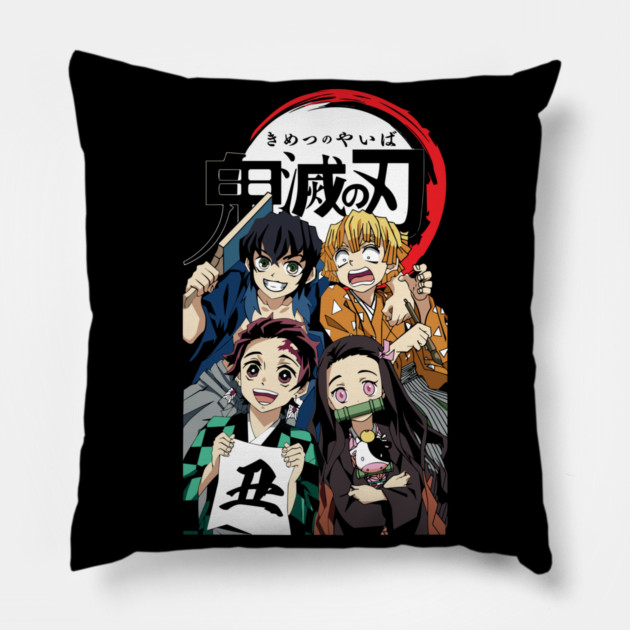 Demon Slayer Happy New Year Squad Pillow by Otaku Vibes