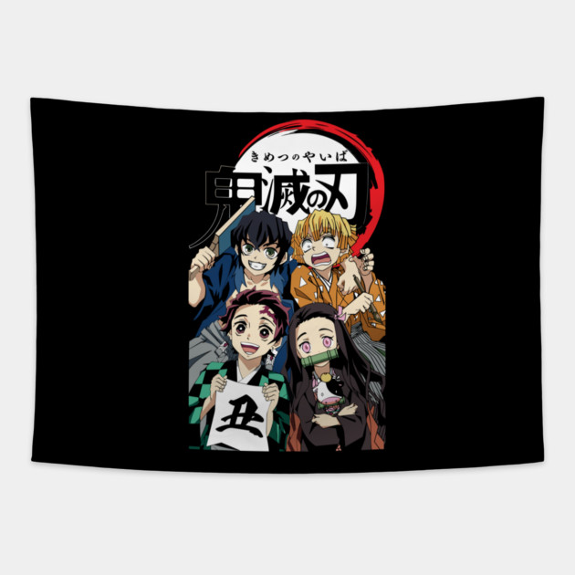Demon Slayer Happy New Year Squad Tapestry by Otaku Vibes