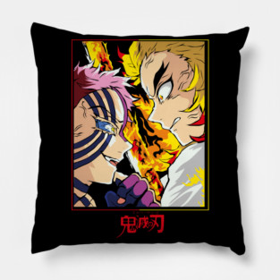 Demon Slayer Rengoku vs Akaza Clash Art Pillow