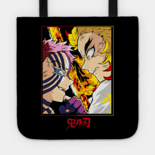 Demon Slayer Rengoku vs Akaza Clash Art Tote