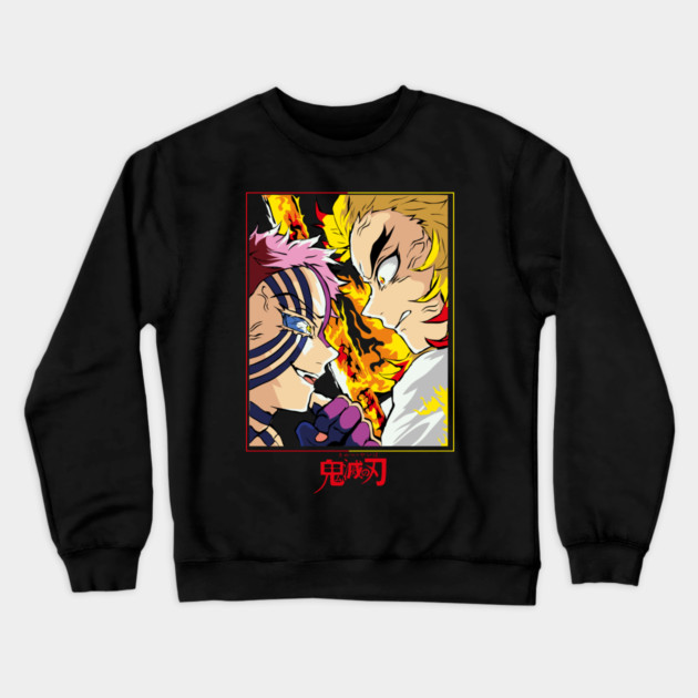 Demon Slayer Rengoku vs Akaza Clash Art Crewneck Sweatshirt by Otaku Vibes