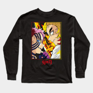 Demon Slayer Rengoku vs Akaza Clash Art Long Sleeve T-Shirt