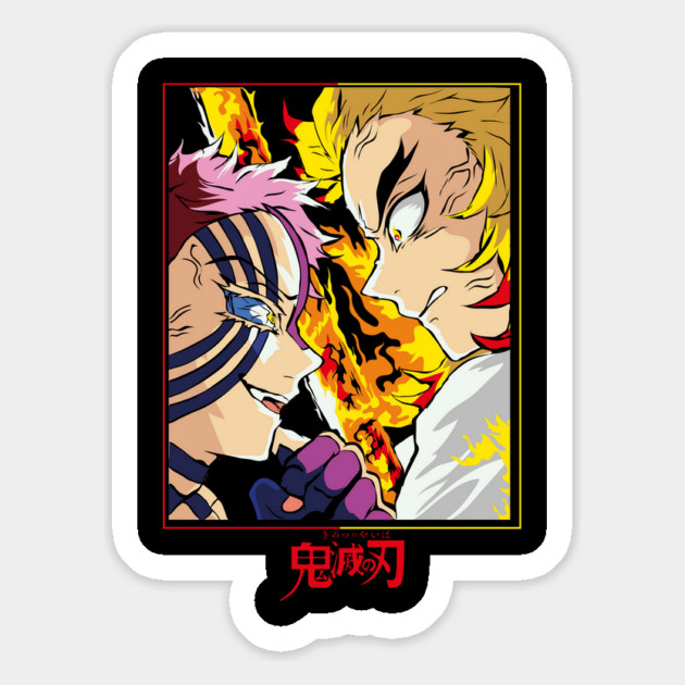 Demon Slayer Rengoku vs Akaza Clash Art Magnet by Otaku Vibes