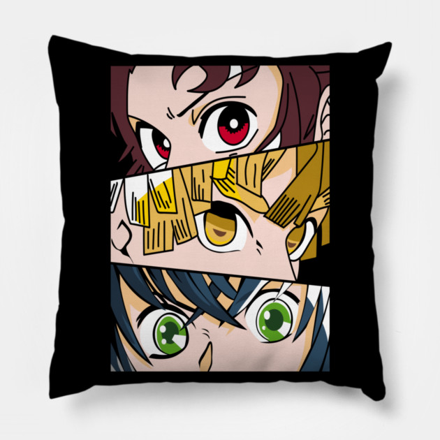 Demon Slayer Trio Eyes - Tanjiro, Zenitsu and Inosuke Pillow by Otaku Vibes