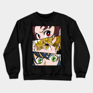 Demon Slayer Trio Eyes - Tanjiro, Zenitsu and Inosuke Crewneck Sweatshirt