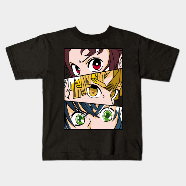 Demon Slayer Trio Eyes - Tanjiro, Zenitsu and Inosuke Kids T-Shirt by Otaku Vibes