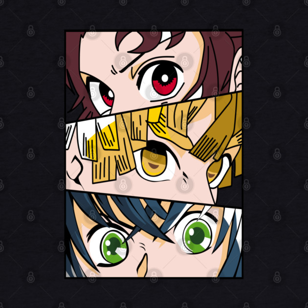 Demon Slayer Trio Eyes - Tanjiro, Zenitsu and Inosuke by Otaku Vibes