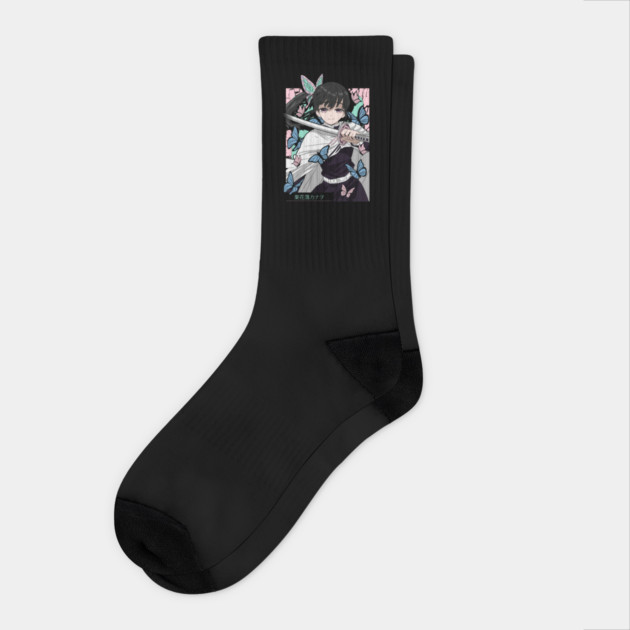 Demon Slayer Kanao Tsuyuri Butterfly Blade Art Socks by Otaku Vibes