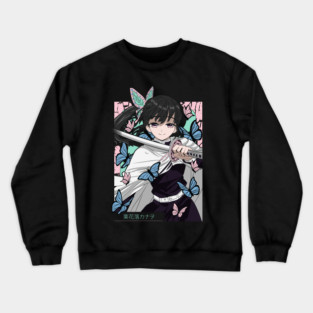 Demon Slayer Kanao Tsuyuri Butterfly Blade Art Crewneck Sweatshirt