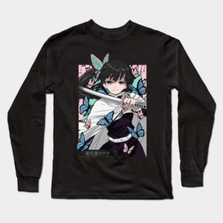 Demon Slayer Kanao Tsuyuri Butterfly Blade Art Long Sleeve T-Shirt