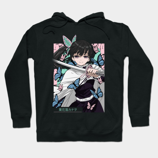 Demon Slayer Kanao Tsuyuri Butterfly Blade Art Hoodie by Otaku Vibes