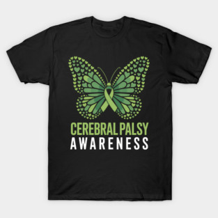 Butterfly Cerebral Palsy Awareness CP Green Ribbon Support T-Shirt