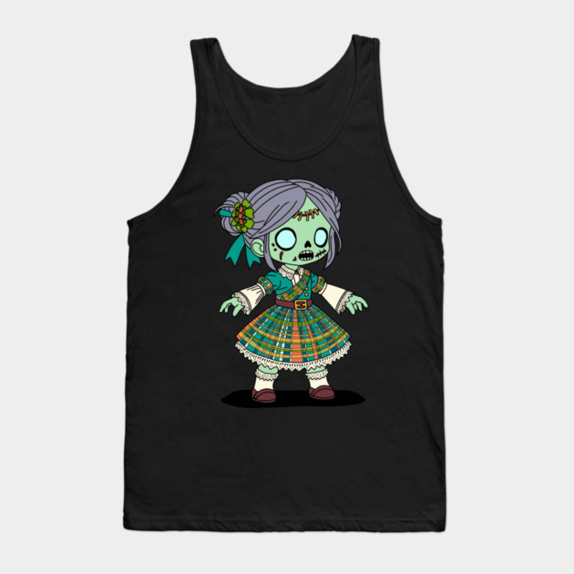Cute Scottish Zombie Girl Tank Top by H. R. Sinclair