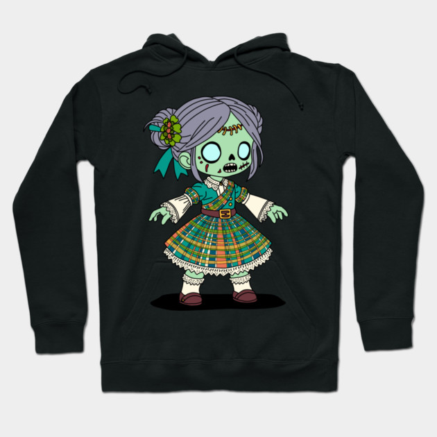 Cute Scottish Zombie Girl Hoodie by H. R. Sinclair