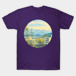 Bridge Photo Art round abstract T-Shirt