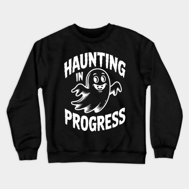 Haunting in Progress Crewneck Sweatshirt by Frank Ring