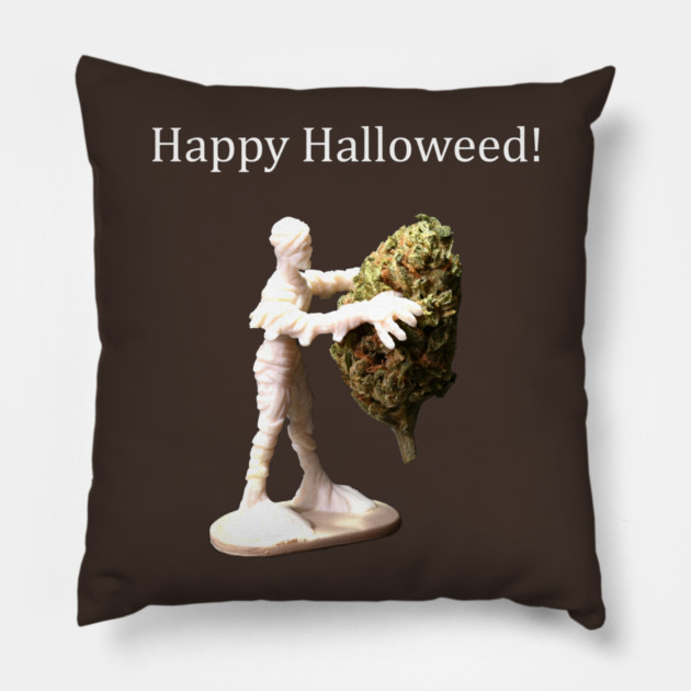Halloweed Mummy (dark shirts) - Weed Design Pillow by MrGreenGenes420