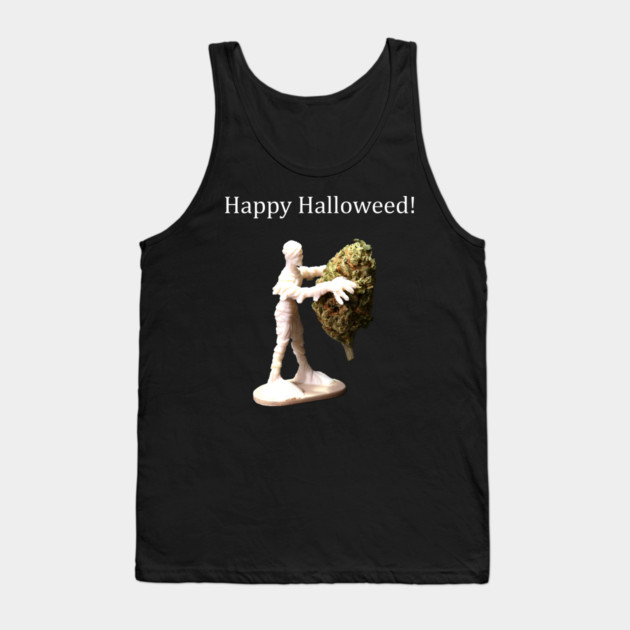 Halloweed Mummy (dark shirts) - Weed Design Tank Top by MrGreenGenes420