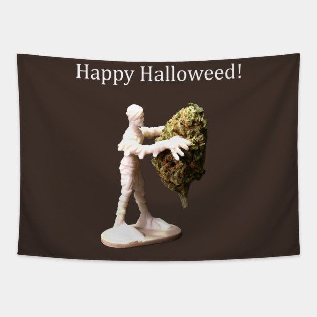 Halloweed Mummy (dark shirts) - Weed Design Tapestry by MrGreenGenes420