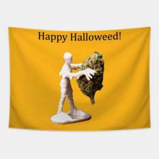 Halloweed Mummy (light shirts) - Weed Design Tapestry