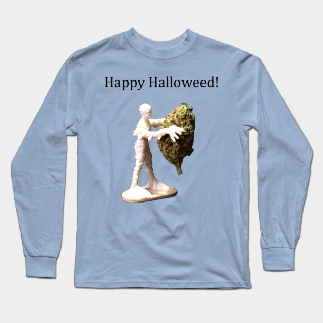 Halloweed Mummy (light shirts) - Weed Design Long Sleeve T-Shirt by MrGreenGenes420