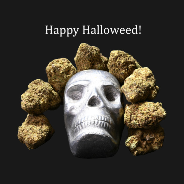 Halloweed Skull (dark shirts) - Weed Design by MrGreenGenes420