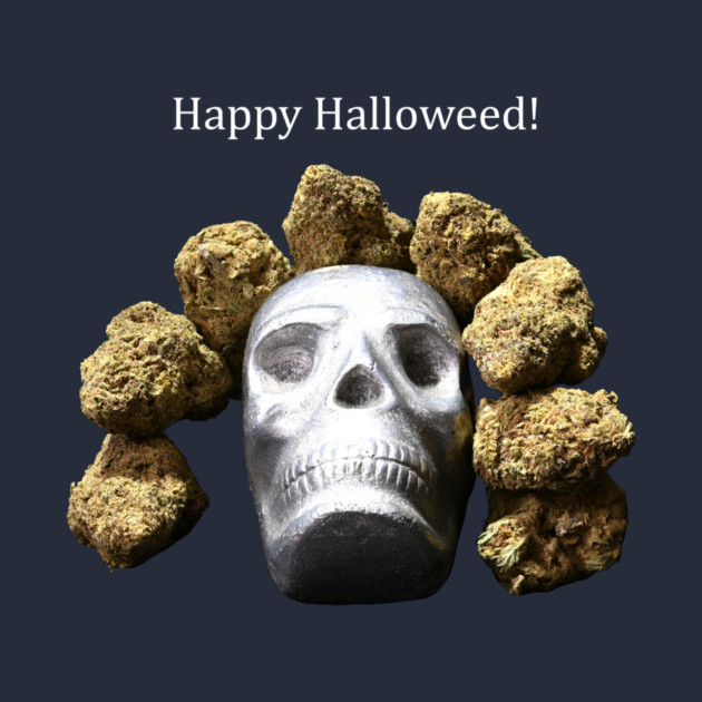Halloweed Skull (dark shirts) - Weed Design by MrGreenGenes420