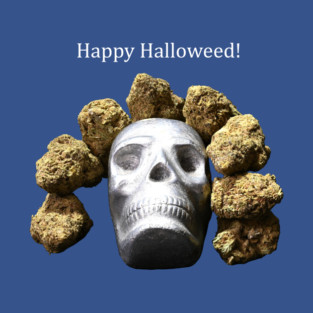 Halloweed Skull (dark shirts) - Weed Design T-Shirt