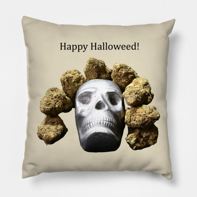 Halloweed Skull (light shirts) - Weed Design Pillow by MrGreenGenes420