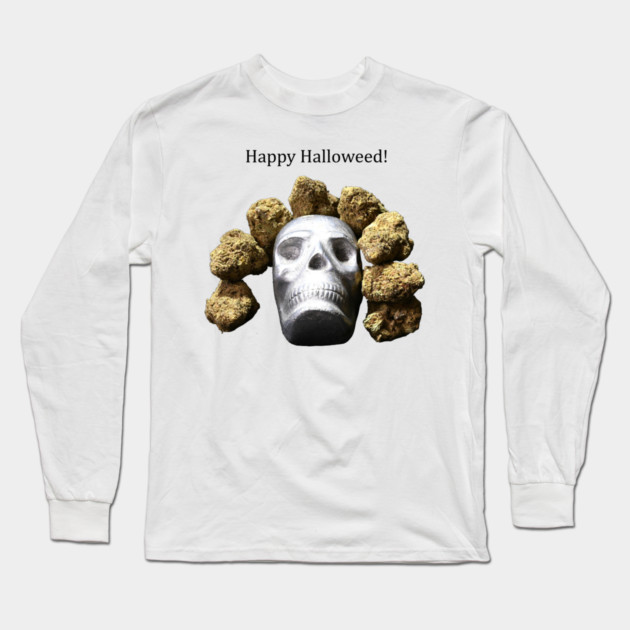 Halloweed Skull (light shirts) - Weed Design Long Sleeve T-Shirt by MrGreenGenes420
