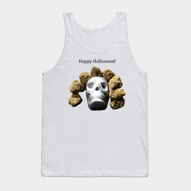 Halloweed Skull (light shirts) - Weed Design Tank Top by MrGreenGenes420