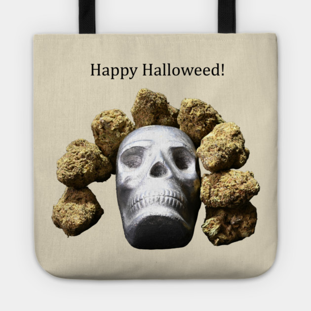 Halloweed Skull (light shirts) - Weed Design Tote by MrGreenGenes420