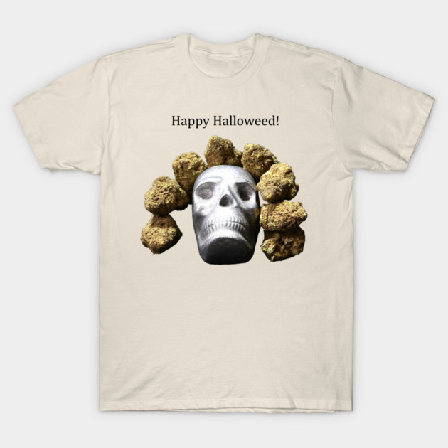 Halloweed Skull (light shirts) - Weed Design T-Shirt by MrGreenGenes420