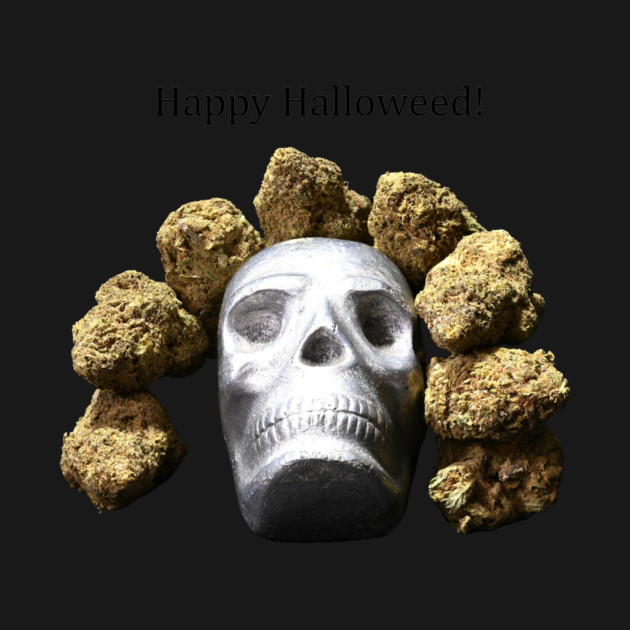 Halloweed Skull (light shirts) - Weed Design by MrGreenGenes420