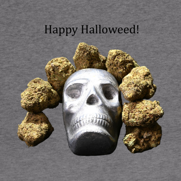 Halloweed Skull (light shirts) - Weed Design by MrGreenGenes420