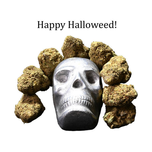 Halloweed Skull (light shirts) - Weed Design by MrGreenGenes420