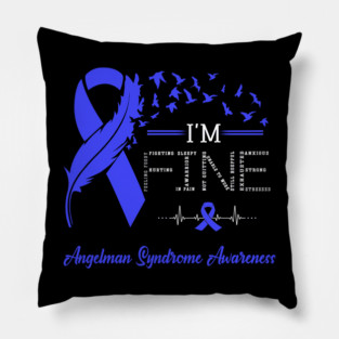 Feather Birds I'm Fine Angelman Syndrome Awareness Pillow