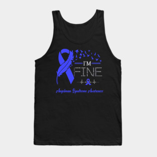 Feather Birds I'm Fine Angelman Syndrome Awareness Tank Top