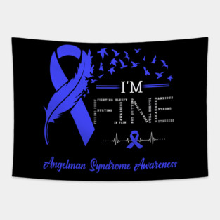 Feather Birds I'm Fine Angelman Syndrome Awareness Tapestry