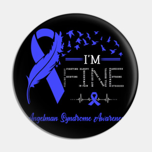 Feather Birds I'm Fine Angelman Syndrome Awareness Pin