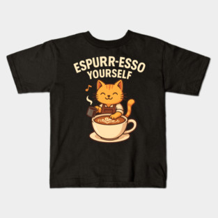Espurr-esso Yourself – Cute Cat Coffee Pun Gift Kids T-Shirt