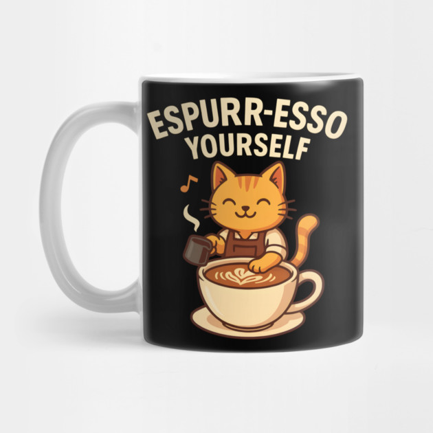 Espurr-esso Yourself – Cute Cat Coffee Pun Gift by MakerMind8.2