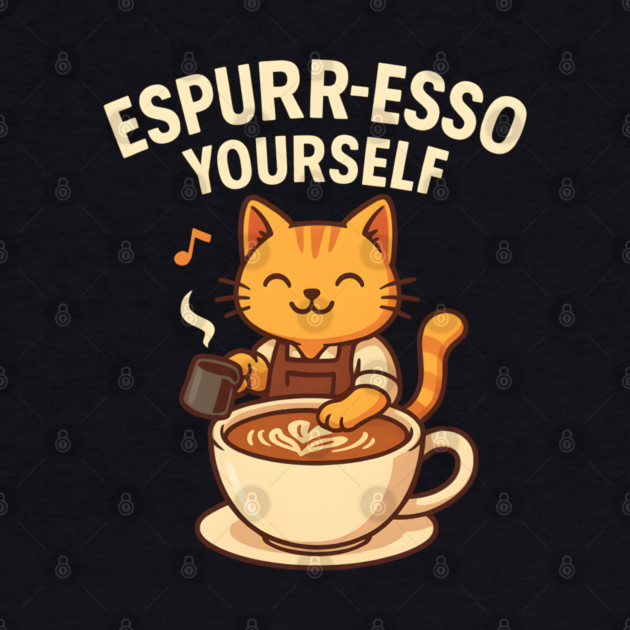 Espurr-esso Yourself – Cute Cat Coffee Pun Gift by MakerMind8.2
