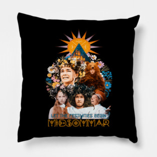 Midsommar - Let The Festivities Begin (Water Color Art) Pillow
