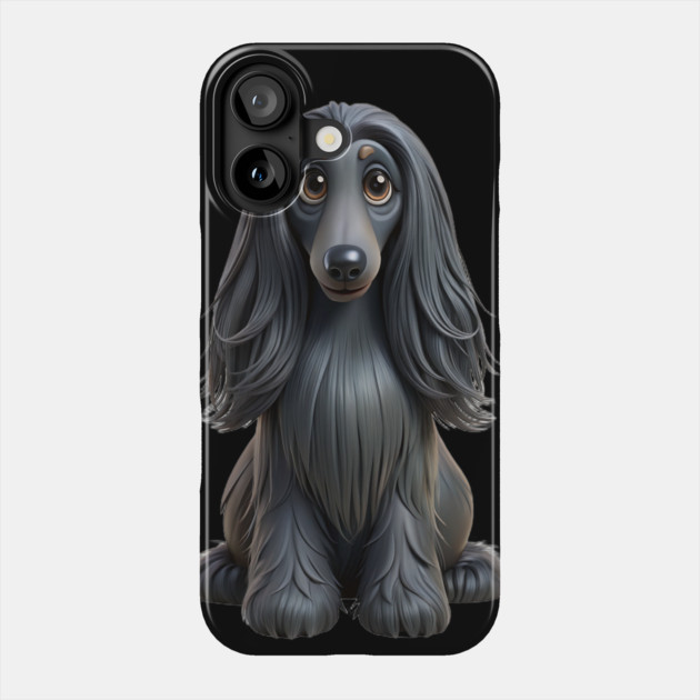 Elegant and Cute Black Afghan Hound Design Phone Case by IamActiveDog